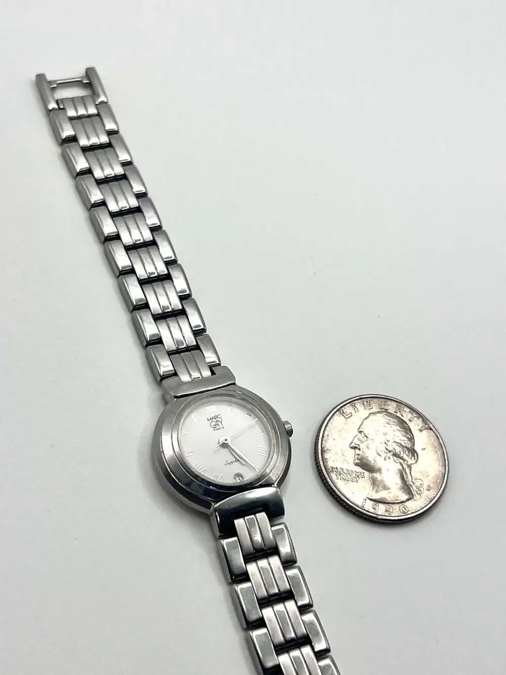 Marc Gay Paris Women's Watch Stainless Steel Analog Quartz with Date Display
